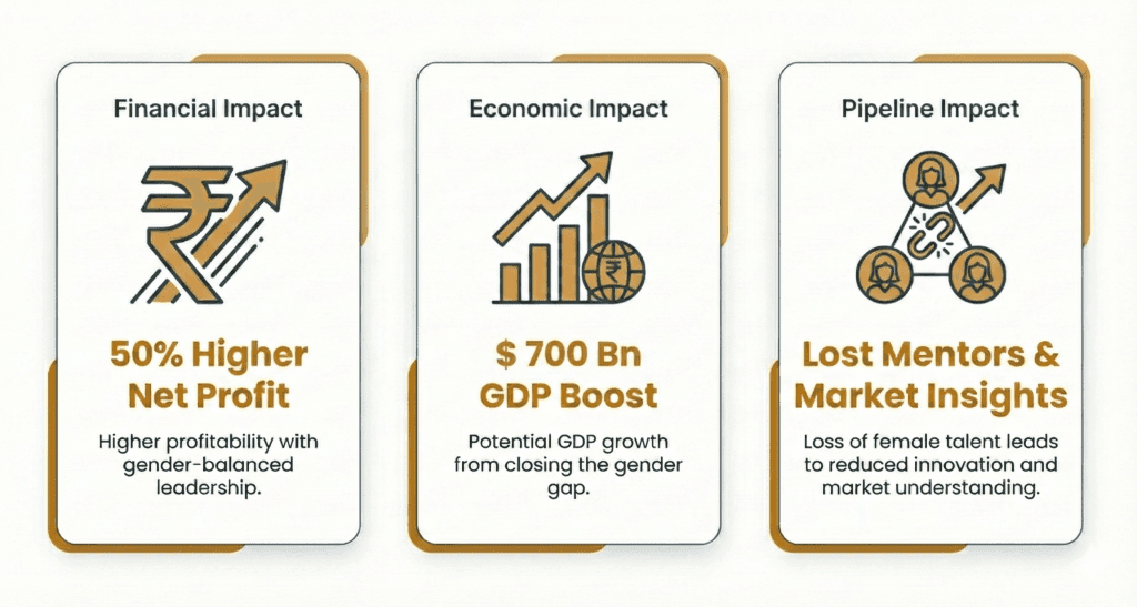 Financial Impact: 50% Higher Net Profit. Economic Impact: $700 Bn GDP Boost. Pipeline Impact: Lost Mentors & Market Insights.